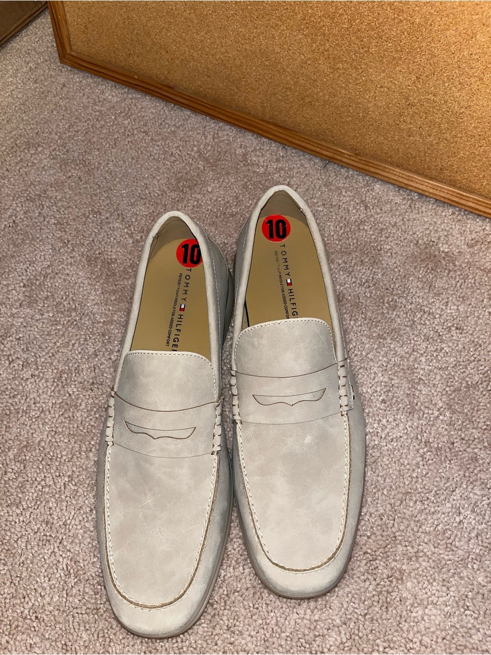 Tommy Hilfiger Men’s Light Gray Suede Penny Loafers
